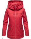 Navahoo Wekoo Damen Übergangs Jacke mit Kapuze B692 Rot Muster Größe M - Gr. 38