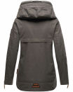 Navahoo Wekoo Damen Übergangs Jacke mit Kapuze B692 Anthrazit Muster Größe S - Gr. 36