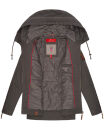 Navahoo Wekoo Damen Übergangs Jacke mit Kapuze B692 Anthrazit Muster Größe S - Gr. 36