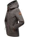 Navahoo Wekoo Damen Übergangs Jacke mit Kapuze B692 Anthrazit Muster Größe XXL - Gr. 44