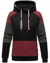 Navahoo Babykaetzchen Damen Kapuzenpullover Colorblock Hoodie B910 Schwarz-Gr.S