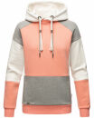 Navahoo Babykaetzchen Damen Kapuzenpullover Colorblock Hoodie B910 Apricot-Gr.L