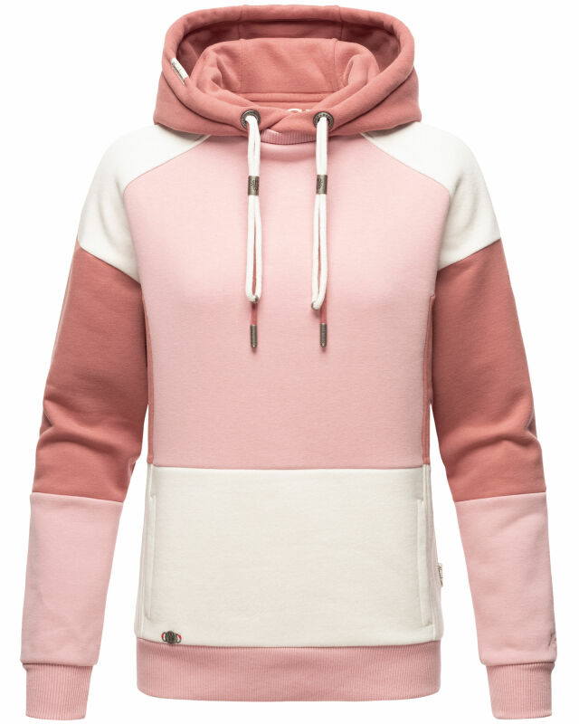 Navahoo Babykaetzchen Damen Kapuzenpullover Colorblock Hoodie B910 P.-Rosa-Gr.XS