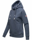 Navahoo Liebesmäuschen Damen Kapuzenpullover Raglanärmel Hoodie B911 Blau-Mel-Gr.M