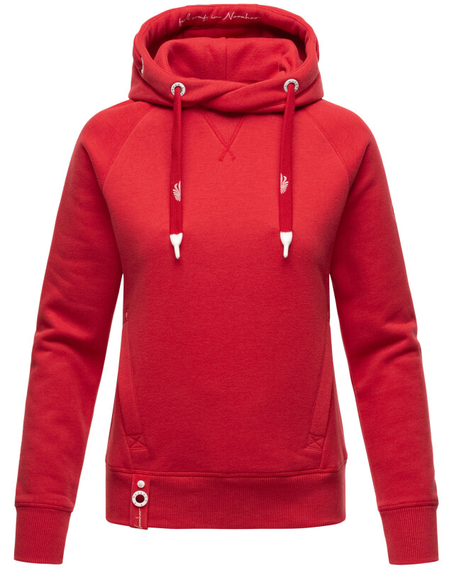 Navahoo Liebesmäuschen Damen Kapuzenpullover Raglanärmel Hoodie B911 Rot-Gr.S