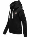 Marikoo Chihiroo Damen Hoodie mit Stehkragen Kapuzenpullover B913 Schwarz-Gr.XS