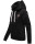 Marikoo Chihiroo Damen Hoodie mit Stehkragen Kapuzenpullover B913 Schwarz-Gr.XS