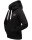 Marikoo Chihiroo Damen Hoodie mit Stehkragen Kapuzenpullover B913 Schwarz-Gr.XS