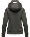 Marikoo Chihiroo Damen Hoodie mit Stehkragen Kapuzenpullover B913 Grau-Mel.-Gr.XS