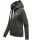 Marikoo Chihiroo Damen Hoodie mit Stehkragen Kapuzenpullover B913 Grau-Mel.-Gr.XS