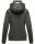 Marikoo Chihiroo Damen Hoodie mit Stehkragen Kapuzenpullover B913 Grau-Mel.-Gr.XS