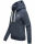Marikoo Chihiroo Damen Hoodie mit Stehkragen Kapuzenpullover B913 Blau-Mel.-Gr.M