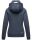Marikoo Chihiroo Damen Hoodie mit Stehkragen Kapuzenpullover B913 Blau-Mel.-Gr.M