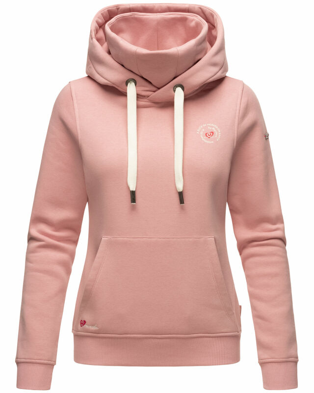 Marikoo Chihiroo Damen Hoodie mit Stehkragen Kapuzenpullover B913 P.-Rosa-Gr.M