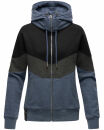 Navahoo Honigperle Damen Blocking Color Hoodie Kapuzenpullover B914 Dusty Blau Melange Größe XL - Gr. 42