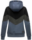 Navahoo Honigperle Damen Blocking Color Hoodie Kapuzenpullover B914 Dusty Blau Melange Größe XL - Gr. 42