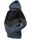 Navahoo Honigperle Damen Blocking Color Hoodie Kapuzenpullover B914 Dusty Blau Melange Größe XL - Gr. 42