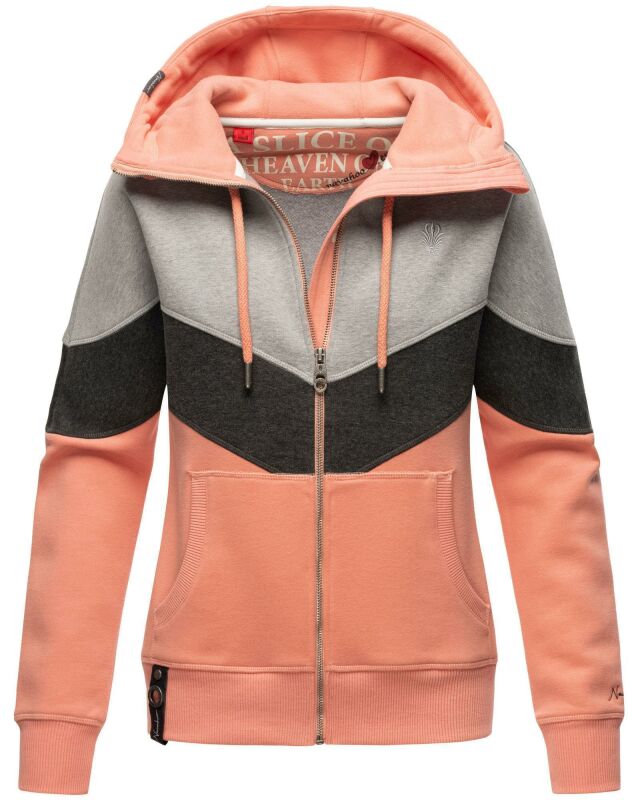 Navahoo Honigperle Damen Blocking Color Hoodie Kapuzenpullover B914 Apricot Größe XL - Gr. 42