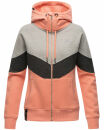 Navahoo Honigperle Damen Blocking Color Hoodie Kapuzenpullover B914 Apricot Größe XL - Gr. 42