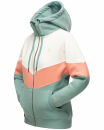 Navahoo Honigperle Damen Blocking Color Hoodie Kapuzenpullover B914 Dusty Mint Melange  Größe S - Gr. 36