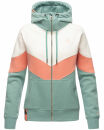 Navahoo Honigperle Damen Blocking Color Hoodie Kapuzenpullover B914 Dusty Mint Melange  Größe M - Gr. 38