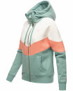 Navahoo Honigperle Damen Blocking Color Hoodie Kapuzenpullover B914 Dusty Mint Melange  Größe M - Gr. 38