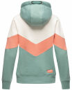 Navahoo Honigperle Damen Blocking Color Hoodie Kapuzenpullover B914 Dusty Mint Melange  Größe M - Gr. 38