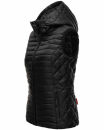 Marikoo Hasenpfote Damen Weste Steppweste mit Kapuze B915 Schwarz Größe M - Gr. 38