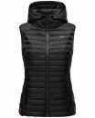 Marikoo Hasenpfote Damen Weste Steppweste mit Kapuze B915 Schwarz Größe L - Gr. 40