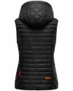 Marikoo Hasenpfote Damen Weste Steppweste mit Kapuze B915 Schwarz Größe XL - Gr. 42
