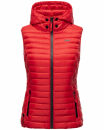Marikoo Hasenpfote Damen Weste Steppweste mit Kapuze B915 Rot Größe L - Gr. 40