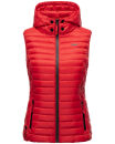 Marikoo Hasenpfote Damen Weste Steppweste mit Kapuze B915 Rot Größe XL - Gr. 42