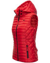 Marikoo Hasenpfote Damen Weste Steppweste mit Kapuze B915 Rot Größe XXXL - Gr. 46