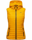Marikoo Hasenpfote Damen Weste Steppweste mit Kapuze B915 Gelb Größe XXXL - Gr. 46