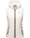 Marikoo Hasenpfote Damen Weste Steppweste mit Kapuze B915 Weiss Größe M - Gr. 38