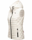 Marikoo Hasenpfote Damen Weste Steppweste mit Kapuze B915 Weiss Größe XL - Gr. 42