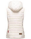 Marikoo Hasenpfote Damen Weste Steppweste mit Kapuze B915 Weiss Größe XXXL - Gr. 46