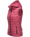 Marikoo Hasenpfote Damen Weste Steppweste mit Kapuze B915 Berry Größe M - Gr. 38