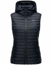 Marikoo Hasenpfote Damen Weste Steppweste mit Kapuze B915 Navy Größe M - Gr. 38