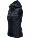 Marikoo Hasenpfote Damen Weste Steppweste mit Kapuze B915 Navy Größe M - Gr. 38