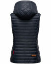 Marikoo Hasenpfote Damen Weste Steppweste mit Kapuze B915 Navy Größe L - Gr. 40
