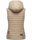 Marikoo Hasenpfote Damen Weste Steppweste mit Kapuze B915 Taupe Größe L - Gr. 40