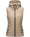 Marikoo Hasenpfote Damen Weste Steppweste mit Kapuze B915 Taupe Größe XXL - Gr. 44