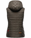 Marikoo Hasenpfote Damen Weste Steppweste mit Kapuze B915 Anthrazit Größe XXL - Gr. 44
