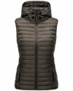 Marikoo Hasenpfote Damen Weste Steppweste mit Kapuze B915 Anthrazit Größe XXXL - Gr. 46