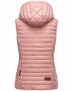 Marikoo Hasenpfote Damen Weste Steppweste mit Kapuze B915 Puder Rosa Größe S - Gr. 36
