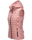 Marikoo Hasenpfote Damen Weste Steppweste mit Kapuze B915 Puder Rosa Größe XL - Gr. 42