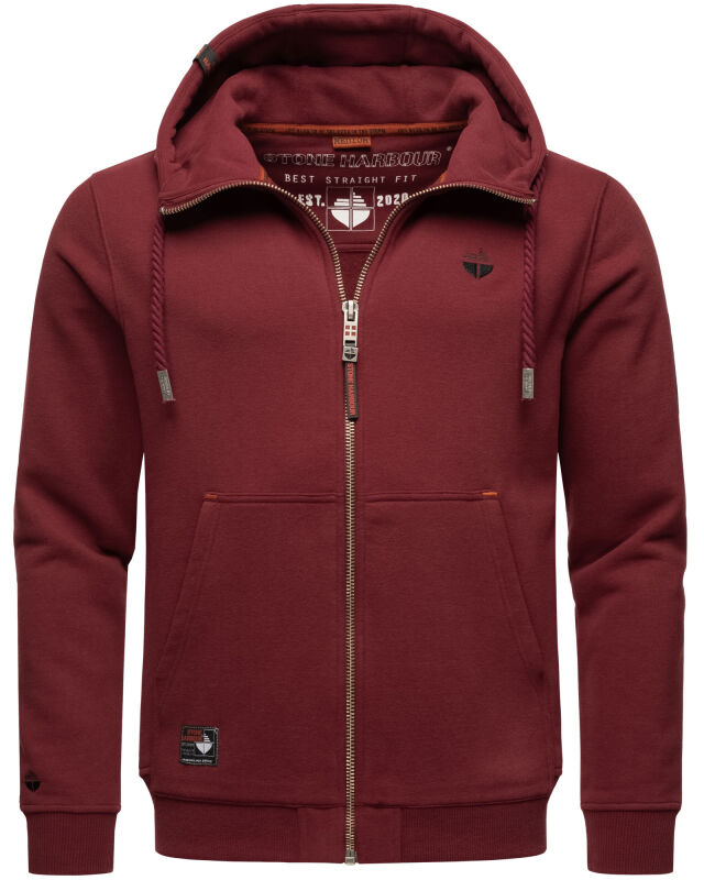 Stone Harbour Jacobi Jami Herren Sweatjacke Hoodie B723 Bordeaux Größe S - Gr. S