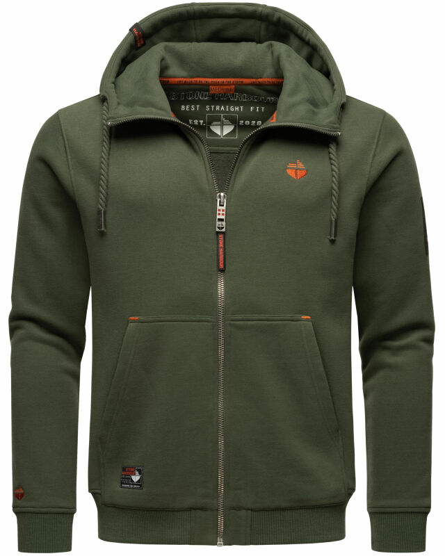 Stone Harbour Jacobi Jami Herren Sweatjacke Hoodie B723 Dunkel Olive Größe S - Gr. S