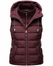 Marikoo Taisaa Damen Stepp Weste Übergangsjacke Weinrot Größe L - Gr. 40